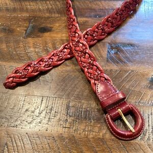vintage Talbots red leather braided belt